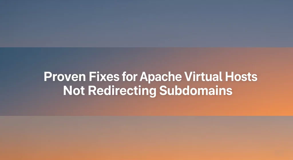 Apache Virtual Hosts Not Redirecting