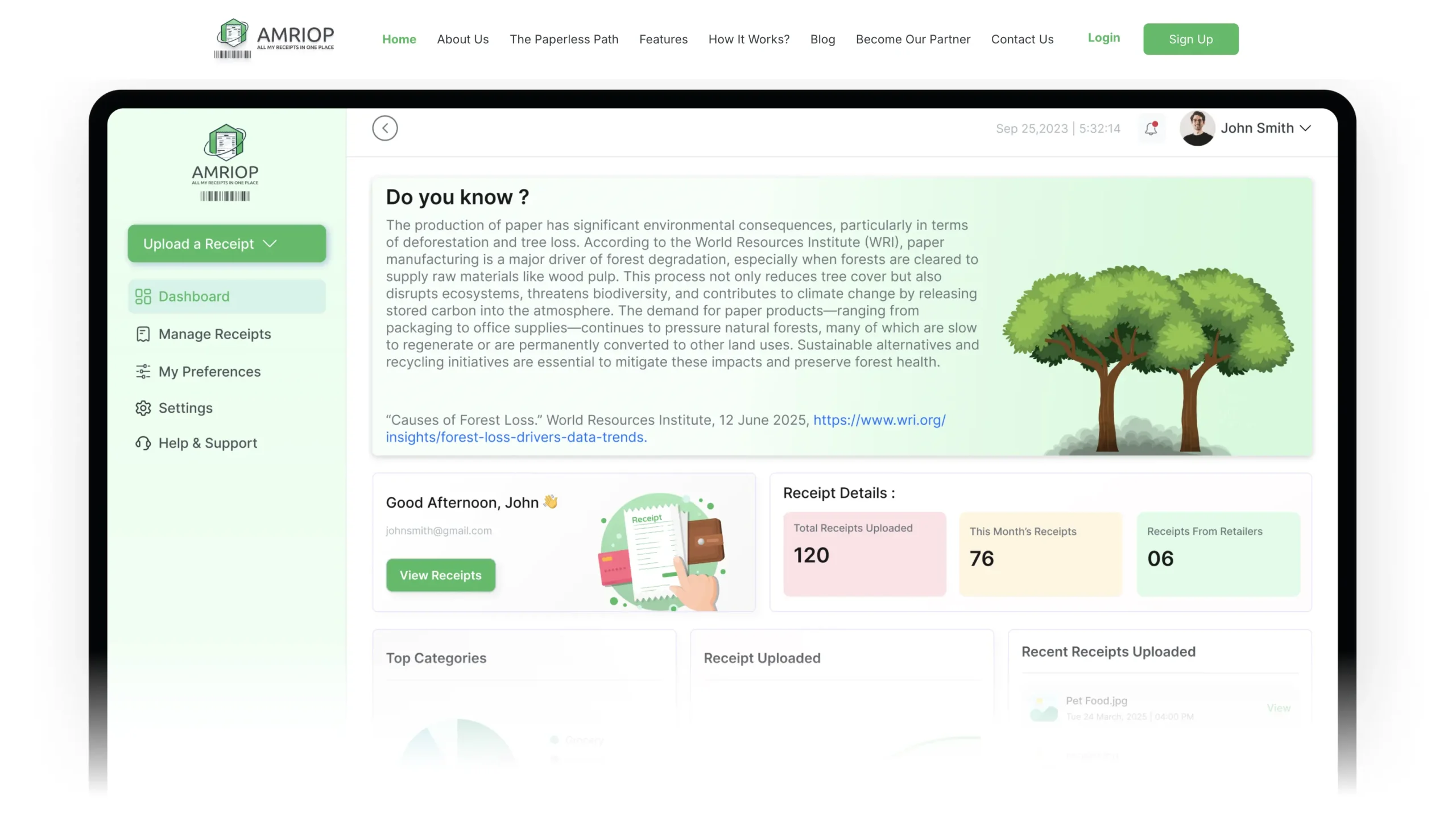 AMRIOP - Digital Receipt Management